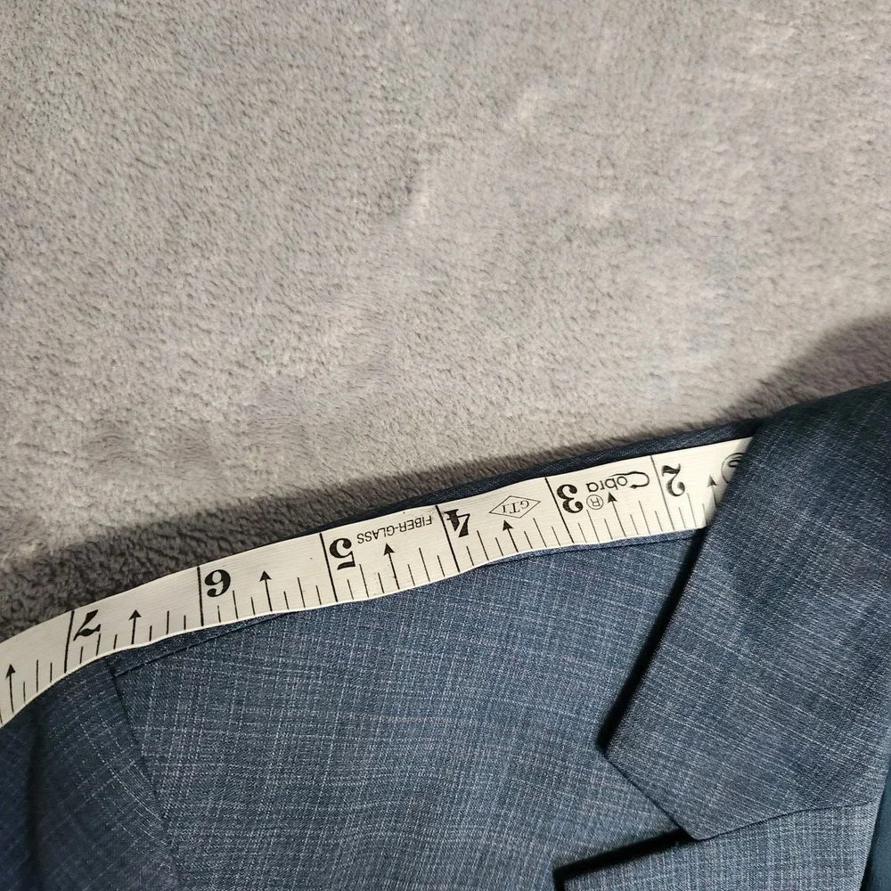 New Nordstrom Trim Fit Blazer Zignone Italian Virgin Wool Blue Glen Plaid 40R